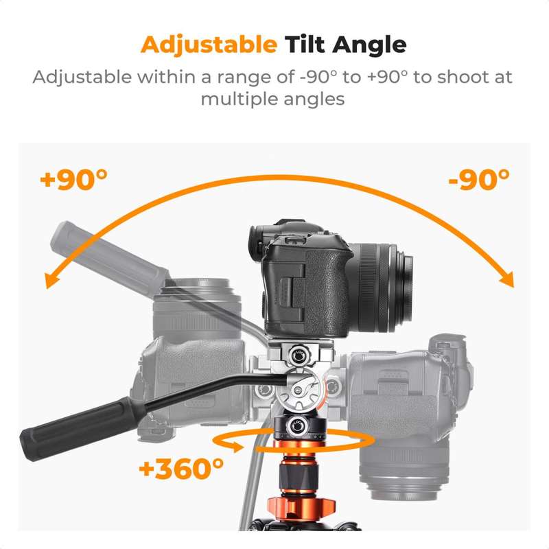 K&F Concept Omni Series 1.7m Lightweight Carbon Fibre Tripod | Hydraulic Video Head & Monopod Con...