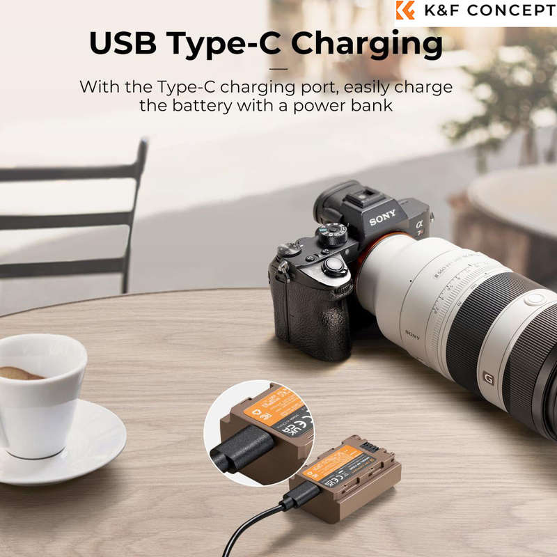 K&F Concept NP-FZ100 Battery for Sony with Type C Direct Chargeable Port - KF28-0023