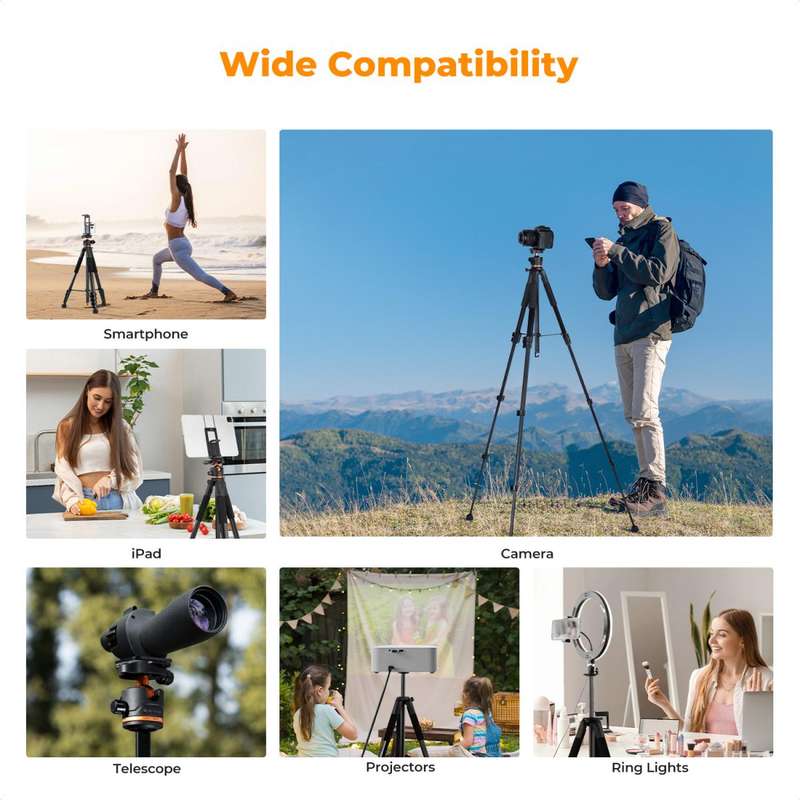 K&F Concept Smart Lightweight Camera & Phone Tripod | Ultimate Stability 8kg Load Capacity  S2...