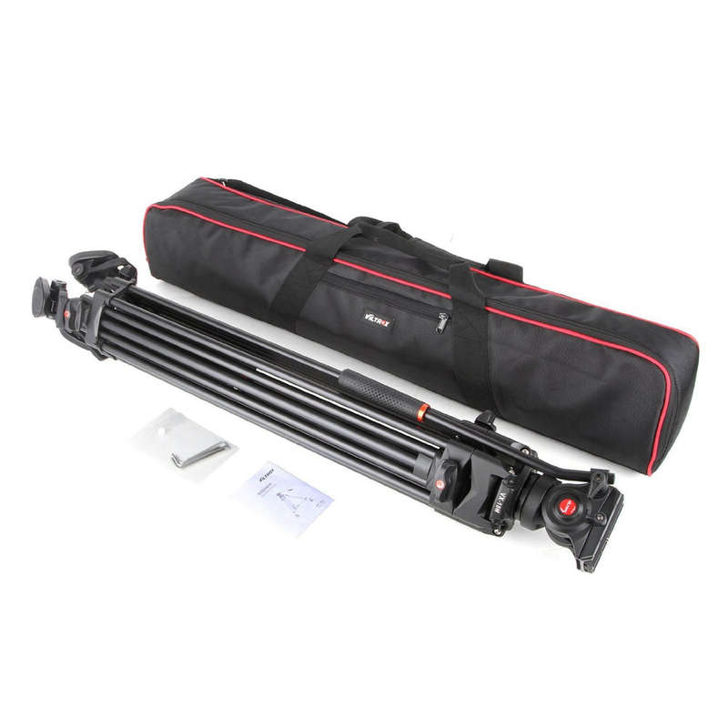 Viltrox Heavy Duty 10Kg Capacity PRO Fluid Head Tripod for Video, Mirrorless & DSLR Cameras with ...