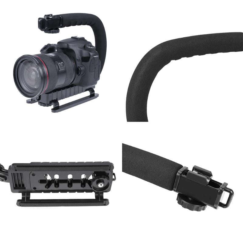 E-Photographic U-Type Video Stabiliser Handle with 1 hotshoe for DSLR, Mirrorless Camera or Camco...