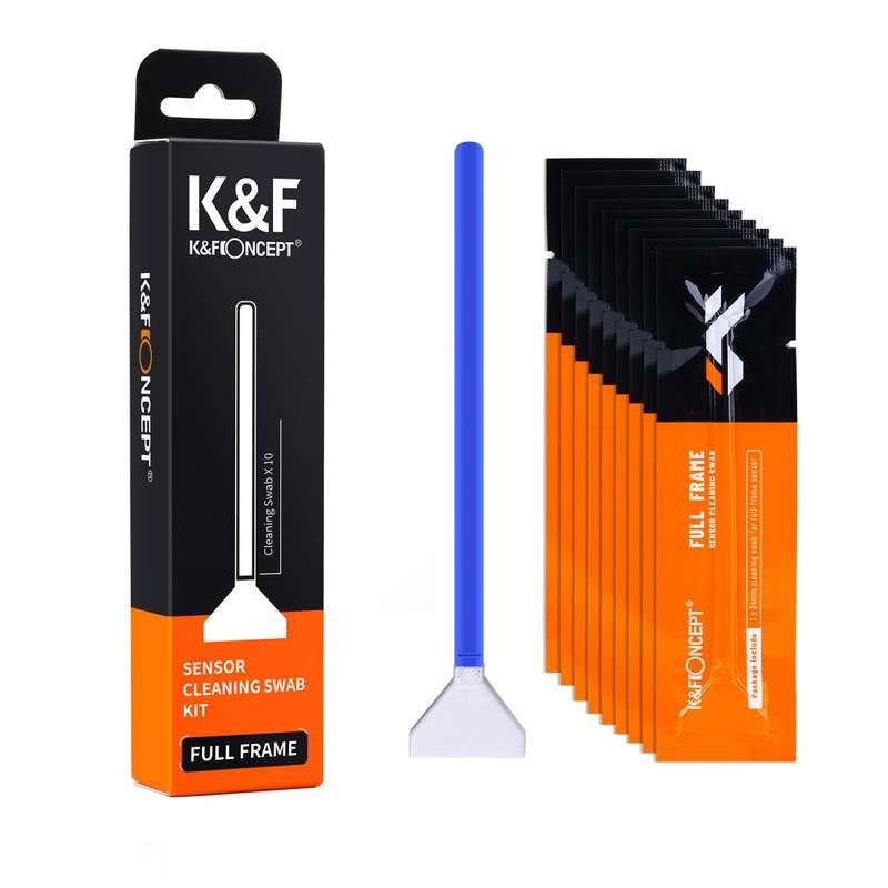 K&F Concept 10 X 24mm Full Frame Camera Sensor Cleaning Swab Kit + 20ml Cleaning Fluid