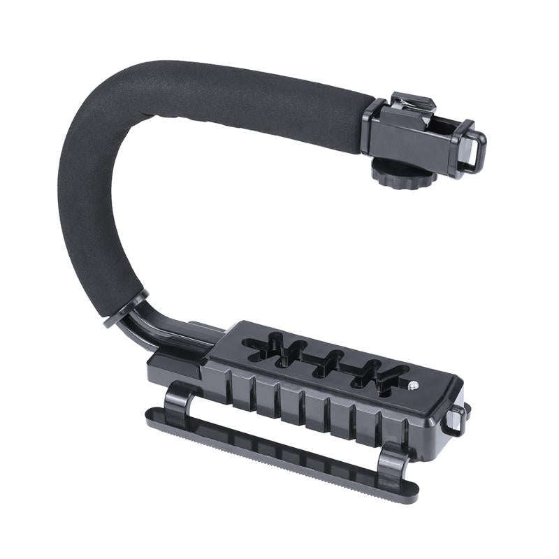 E-Photographic U-Type Video Stabiliser Handle with 1 hotshoe for DSLR, Mirrorless Camera or Camco...