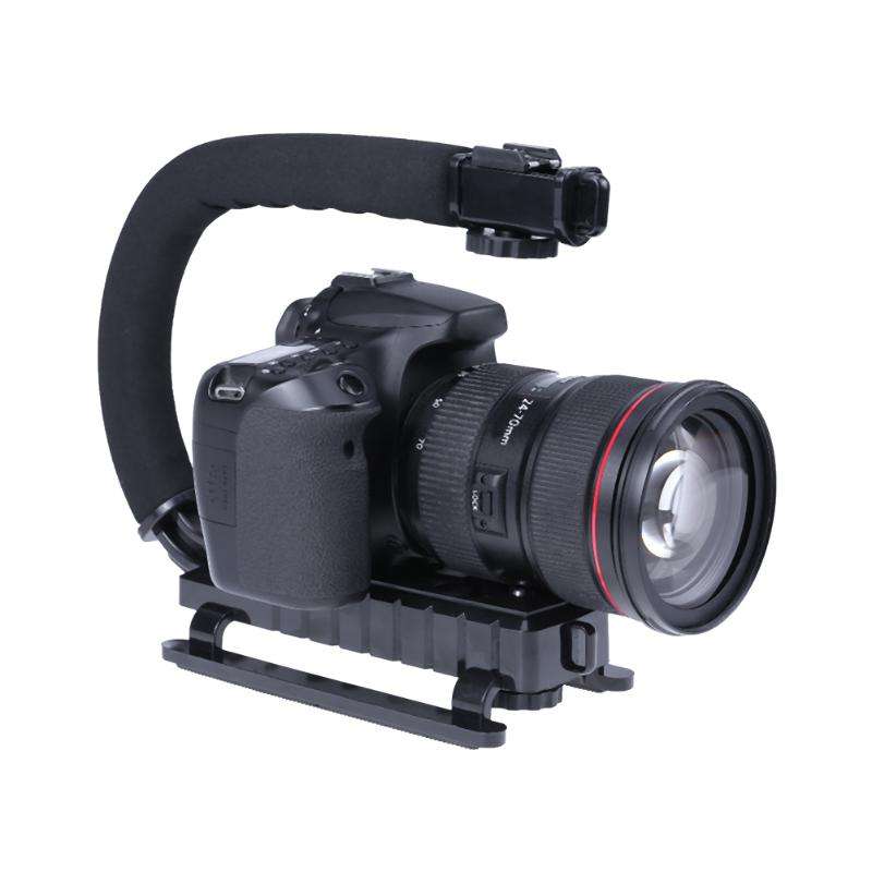 E-Photographic U-Type Video Stabiliser Handle with 1 hotshoe for DSLR, Mirrorless Camera or Camco...