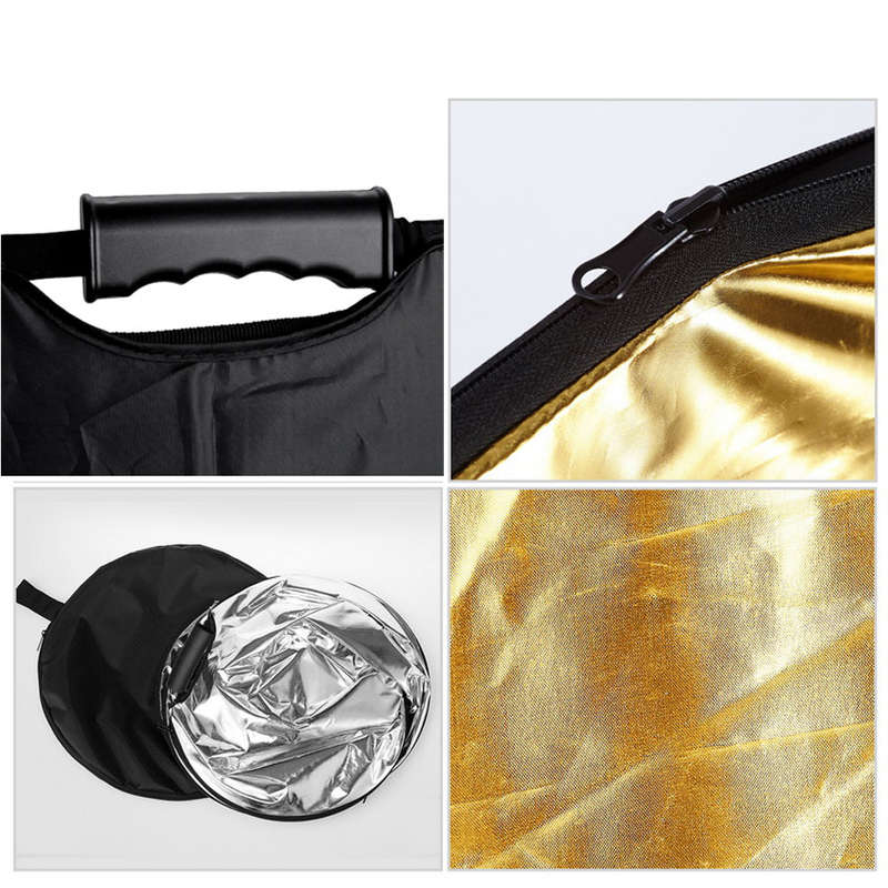 E-Photographic Professional  5 in 1 80cm Reflector Kit with Handle EPH5-180H