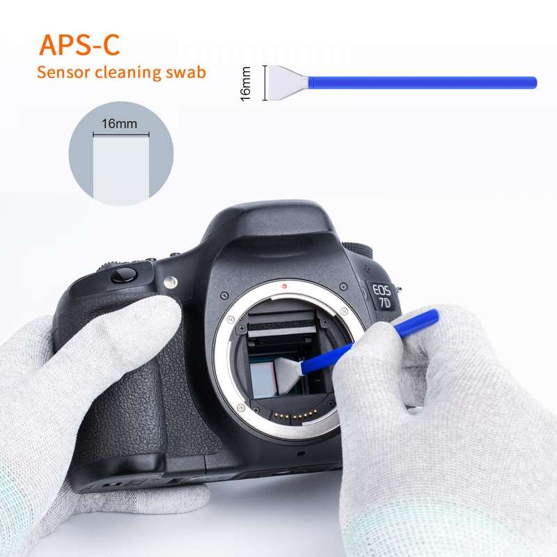K&F Concept 10 Swab 16mm APS-C Camera Sensor Cleaning Kit + 20ml Cleaning Fluid