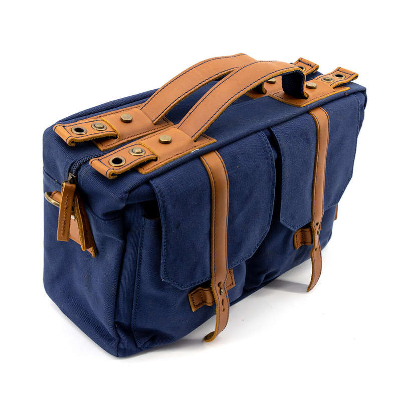 Jenova Nostalgic PRO Messenger/Soft Briefcase Camera Bag-Med Blue-31301BL