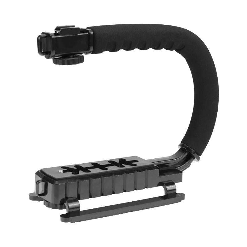E-Photographic U-Type Video Stabiliser Handle with 1 hotshoe for DSLR, Mirrorless Camera or Camco...