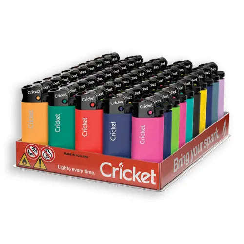 50 Cricket Lighters  Mini Essential Simplicity  Flint
