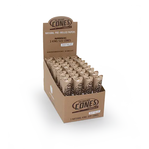 32 Packs Of Mountain High The Original Cones  Natural K/S Pre Rolled Cones  1x32x3