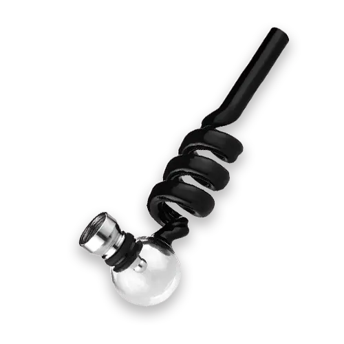 Rasta Pipe  Glass Pipe Spiral with Skull bowl
