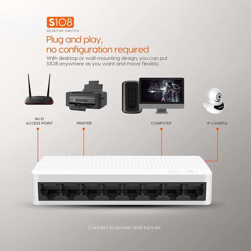 Tenda 8-Port Fast Ethernet Network Switch