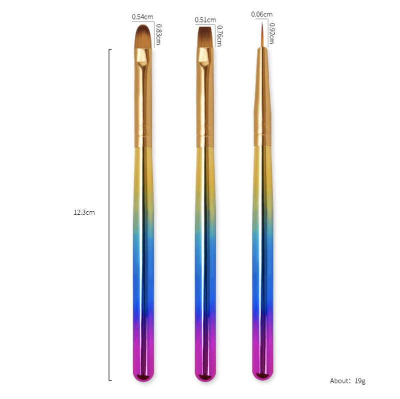 3pcs gradual Manicure Brush