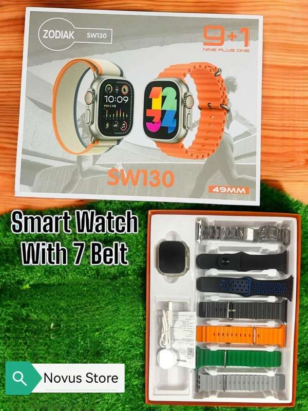 SW 130 Smart Watch - With 6 Extra Bands & Wireless Charger