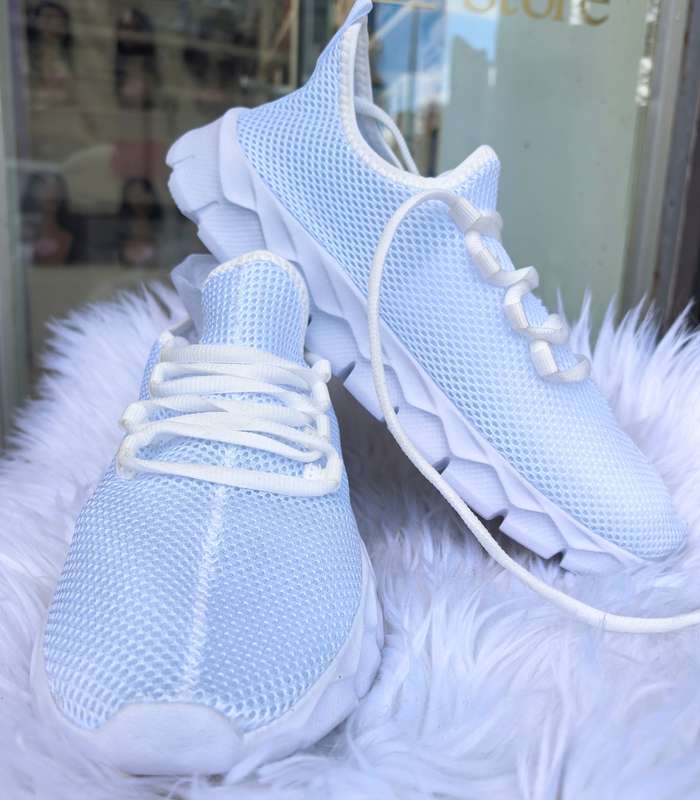 Mens All-White Lightweight Sneakers