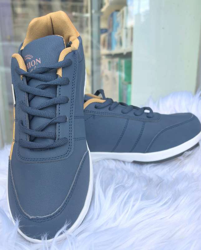 Mens Casual Blue & Tan Sneakers  Stylish & Versatile