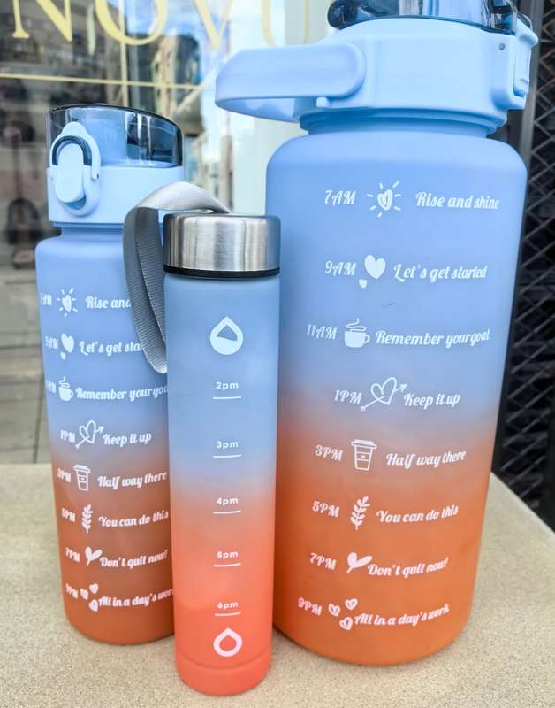 Motivational Gradient Water Bottles  Stay Hydrated, Stay Inspired!