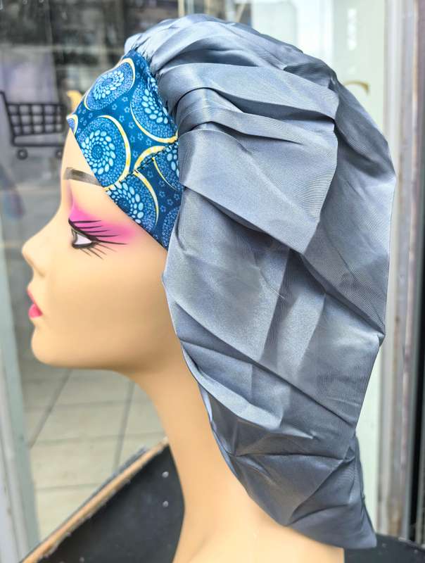Satin Bonnet with African Print Headband  Stylish & Protective