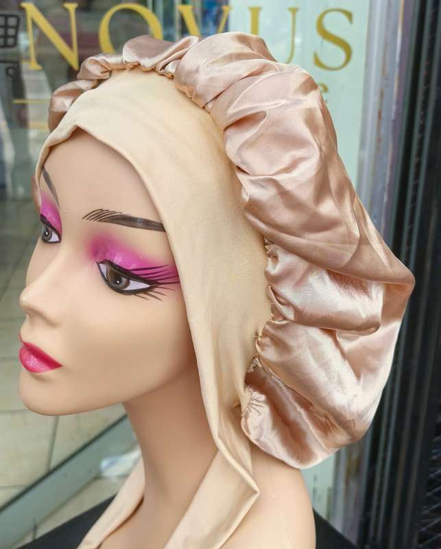 Satin Bonnet with African Print Headband  Stylish & Protective