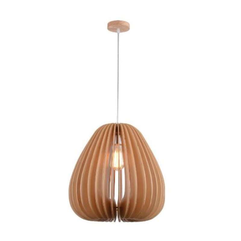 Scandinavian Pendant Light - Wood Bell Shape - A