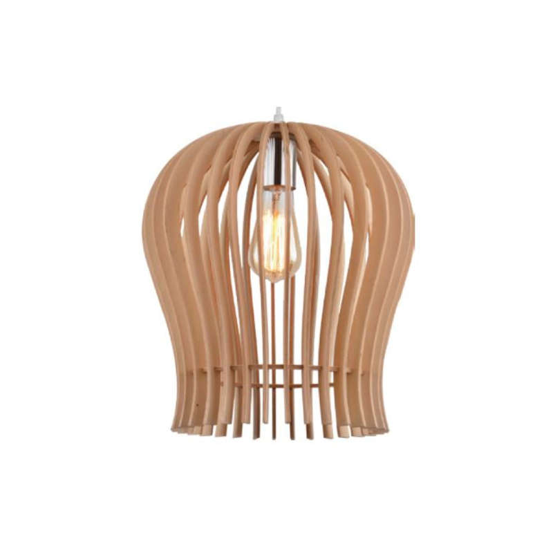 Scandinavian Pendant Light - Wood Jar Shape