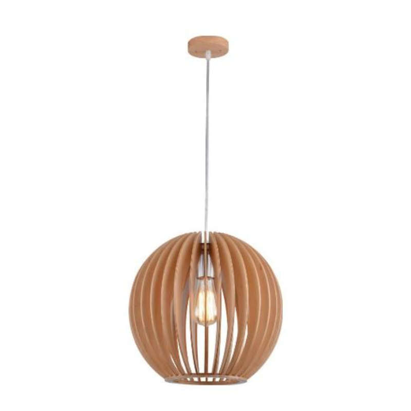 Scandinavian Pendant Light - Wood Sphere Shape