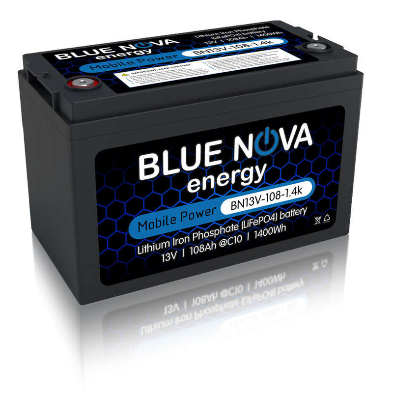 1400Wh 108AH 13VDC LIFePO4 Battery C/W BMS