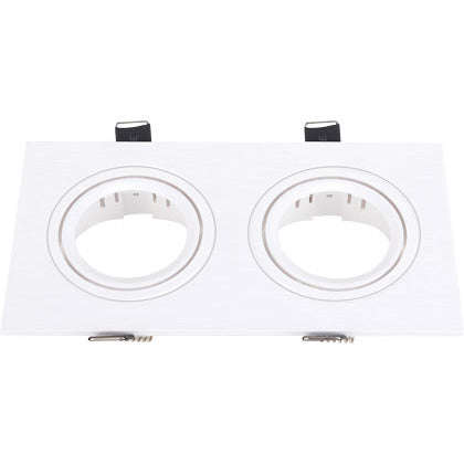 Pack of 3 173mm x 93Mm Square Plastic Recessed Downlight White