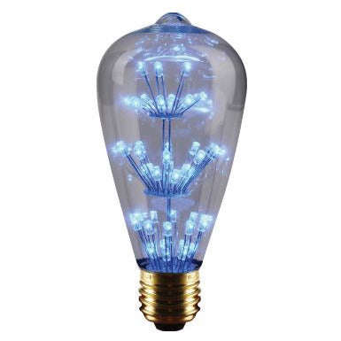 3W ST64 Scattered Led Lamp E27 Blue 230Vac