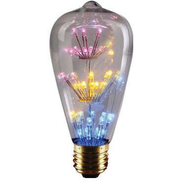 Pack Of 3 3W St64 Scattered Led Lamp E27 Mixed Colours 230Vac