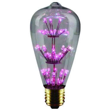 3W ST64 Scattered Led Lamp E27 Violet 230Vac