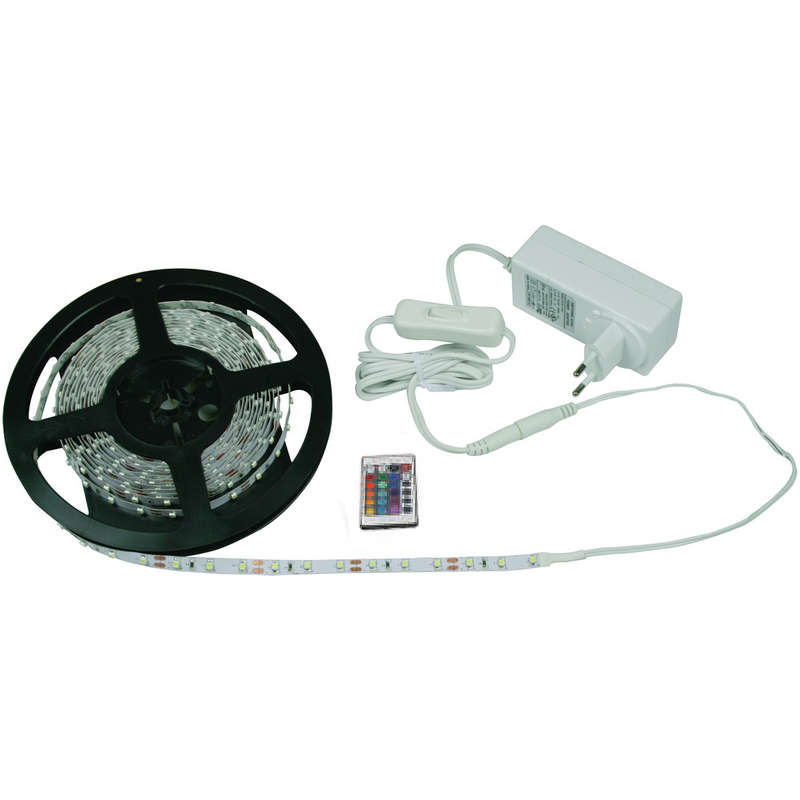 LED strip Light Kit with Remote. Red Blue Green Colour Changing IP20
