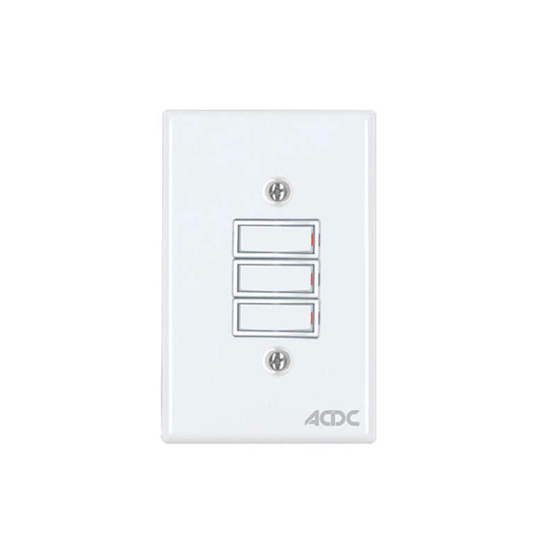 Classic Switches 2 x 4 3 Lever 1 Way White