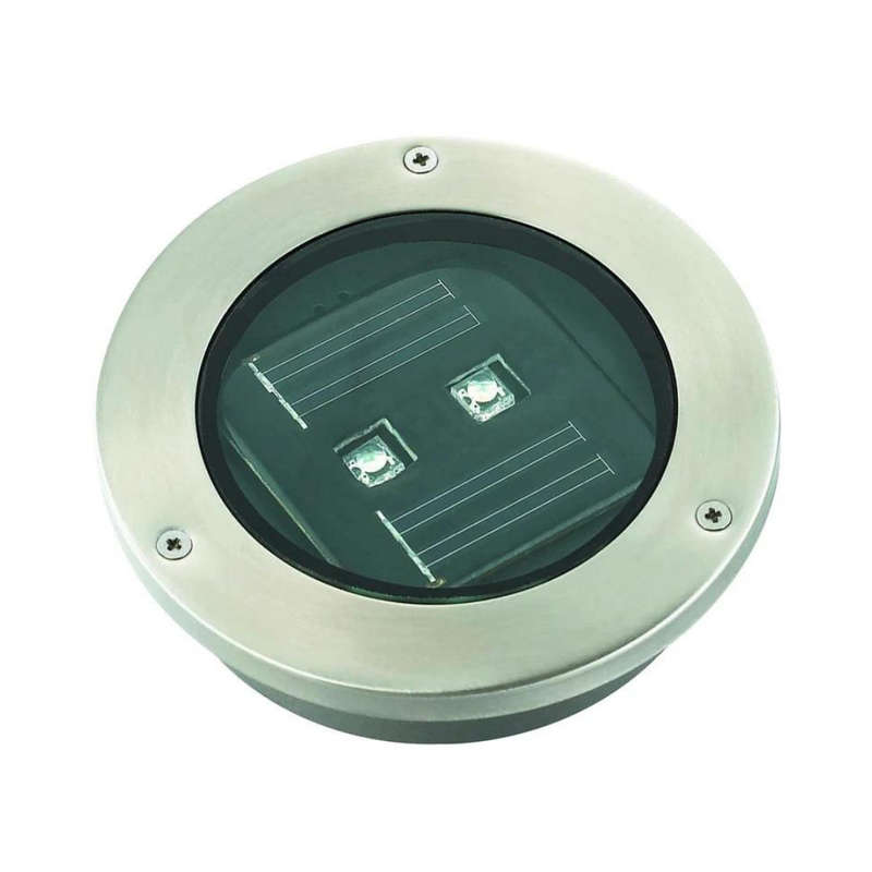 LED S/Steel TIile Solar Light 120x120x75DIA. 2xLED