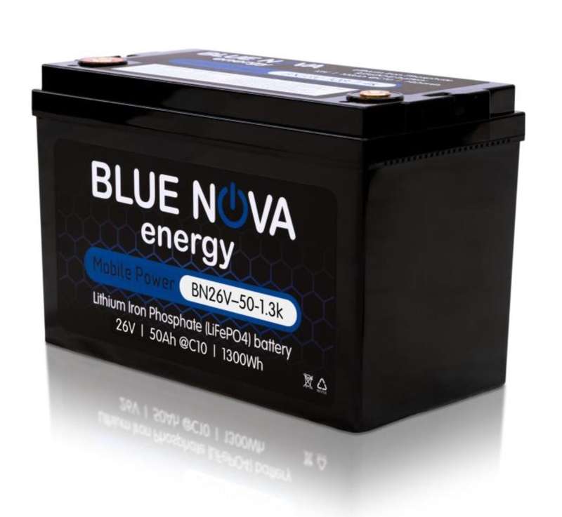 1300Wh 50AH 26VDC Mobile Power LIFePO4 Battery C/W BMS