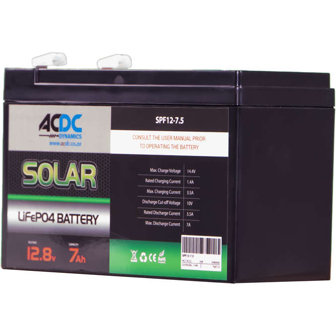 96WH 7.5AH 12.8V LIFEPO4 BATTERY C/W BMS