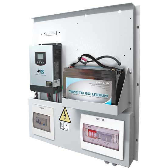 SOLAR HYBRID EASY INST. KIT 1KVA INV. + 1280WH LITHIUM BATT