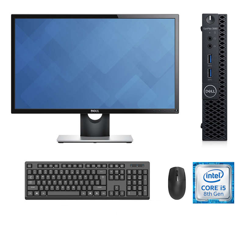 REFURBISHED - DELL OPTIPLEX 3060 - MINI PC - I5 8500T - 16GB DDR4 - 256GB NVME SSD - 24INCH - DEL...