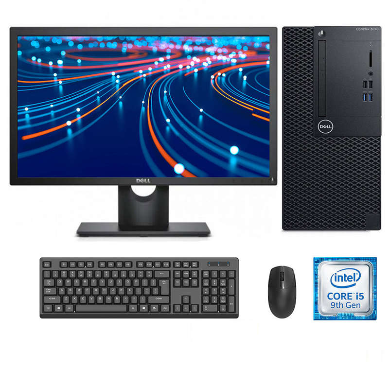REFURBISHED - DELL OPTIPLEX 3070 MINI TOWER - I5 9400 - 8GB - 256GB SSD - 19INCH - DELL - E1916HE...