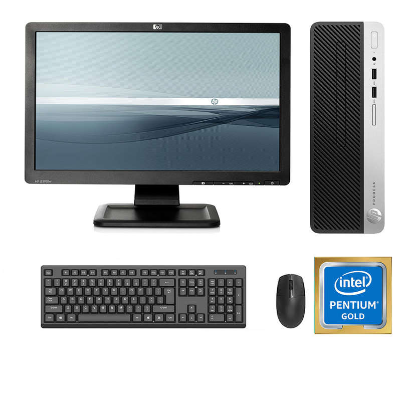 REFURBISHED - HP PRODESK 400 G5 SFF - PENTIUM GOLD G5400 8TH GEN - 8GB DDR4 - 256GB SSD - 19INCH ...