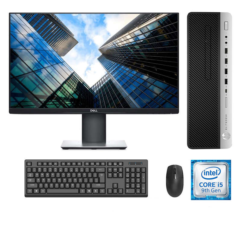 REFURBISHED - HP ELITEDESK 800 G5 SFF - I5 9500 - 9TH GEN - 8GB DDR4 - 256GB SSD - 23.8 INCH - DE...