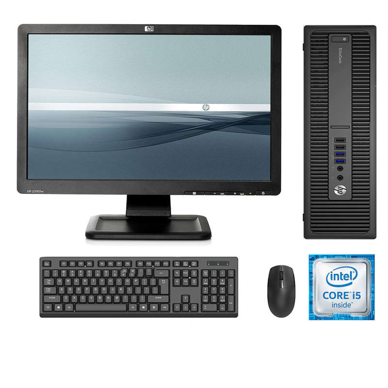 REFURBISHED - HP ELITEDESK 800 G2 SFF - I5 6500 - 8GB DDR4 - 128GB SSD - 19INCH - HP -  LE1901W -...