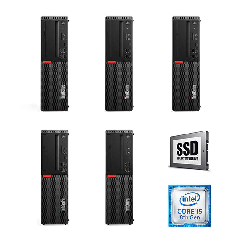 REFURBISHED - 5 X LENOVO THINKCENTRE M920S - I5 8400 - 8GB DDR4 - 256GB SSD - COMPUTER