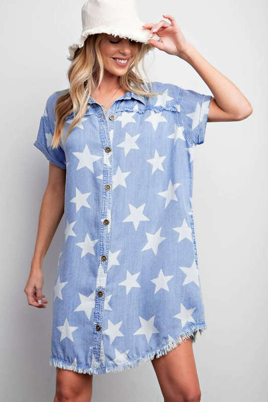 Blue V-Neck Knitted Summer Top with Exposed Seams