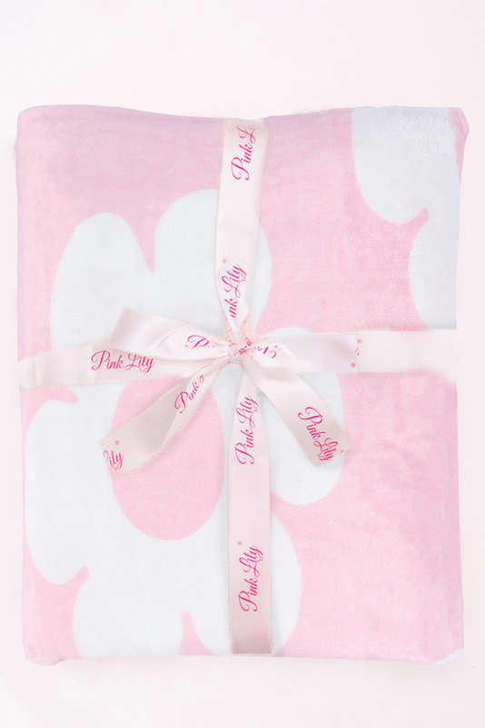 Pink Floral Pattern Square Blanket 76*63cm