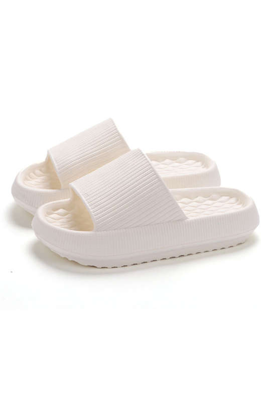 White Simple Textured Thick Sole EVA Slippers