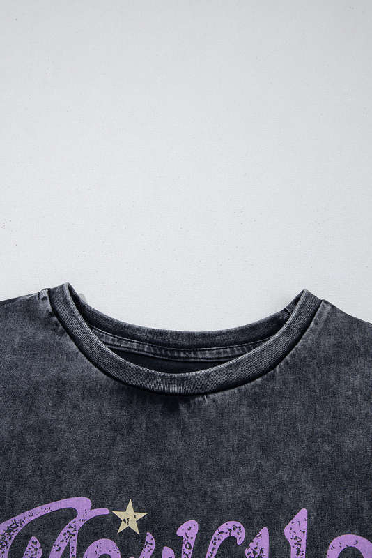 Black Nashville Tennessee Graphic Mineral Washed Vintage Tee