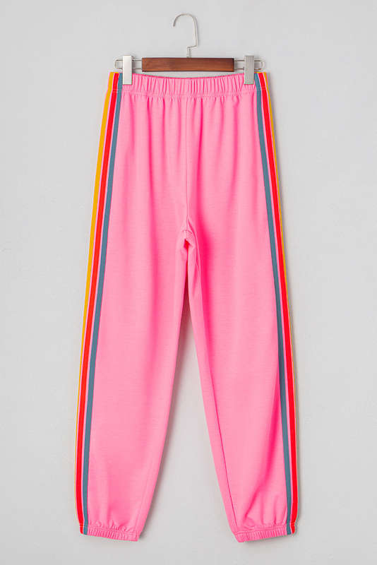 Pink Counting Rainbows High Waist Sweatpants