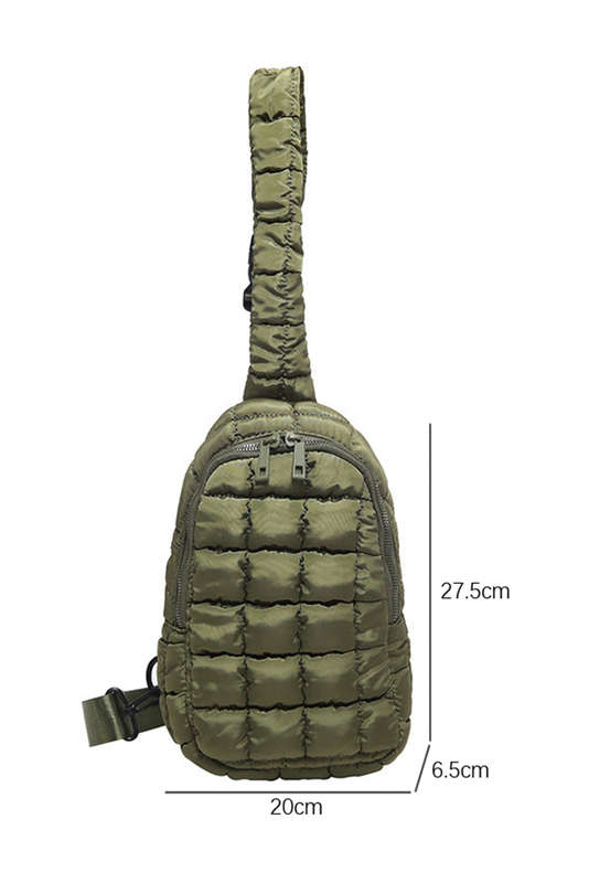 Four Leaf Clover Zipper Quilted Puffer Crossbody Bag