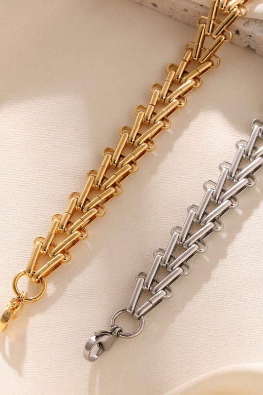 Gold Plated Alloy Adjustable Chain Bracelet